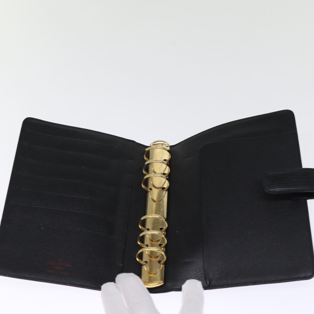 LOUIS VUITTON Epi Agenda MM Day Planner Cover Black R20042 LV 75520