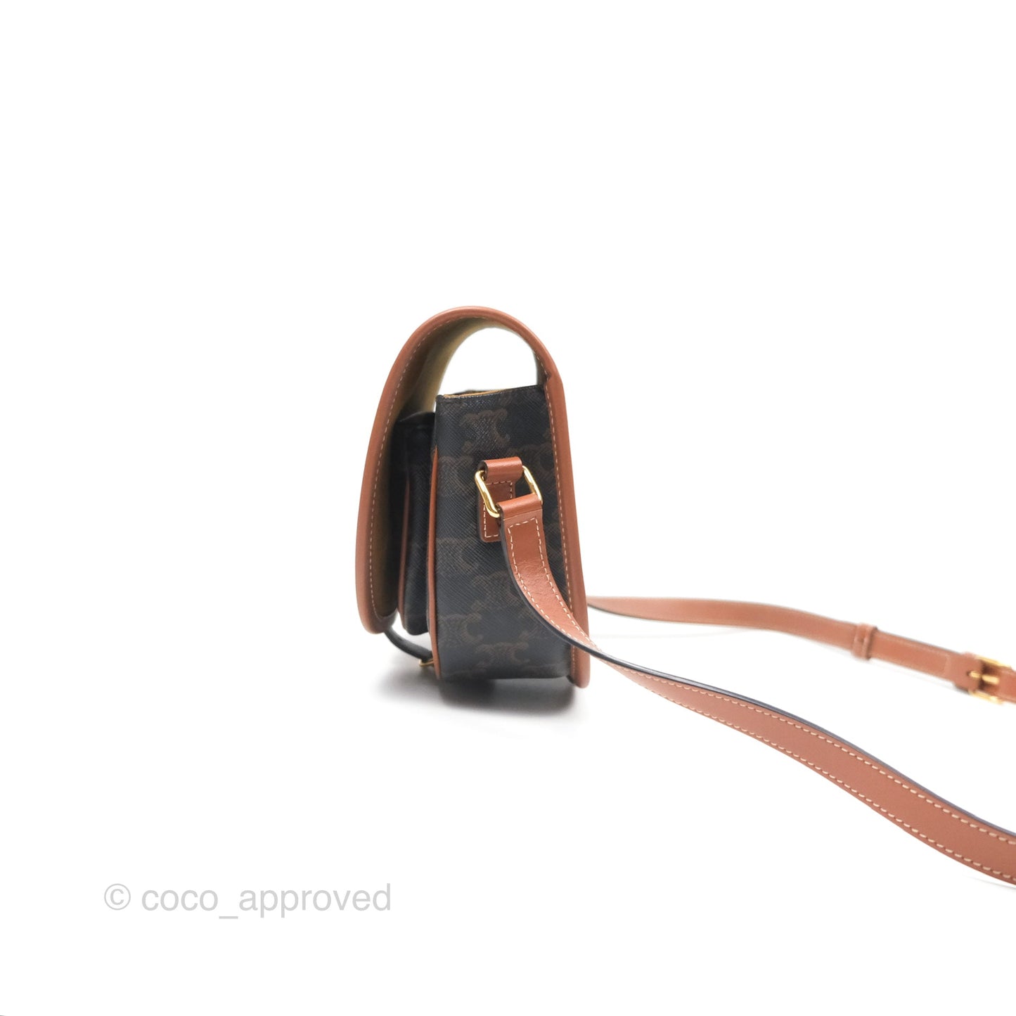 Celine Medium Folco Bag Triomphe Canvas Tan
