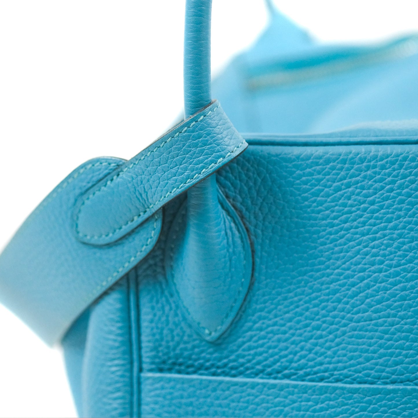 Hermès Lindy 34 Blue Paon Clemence Palladium Hardware