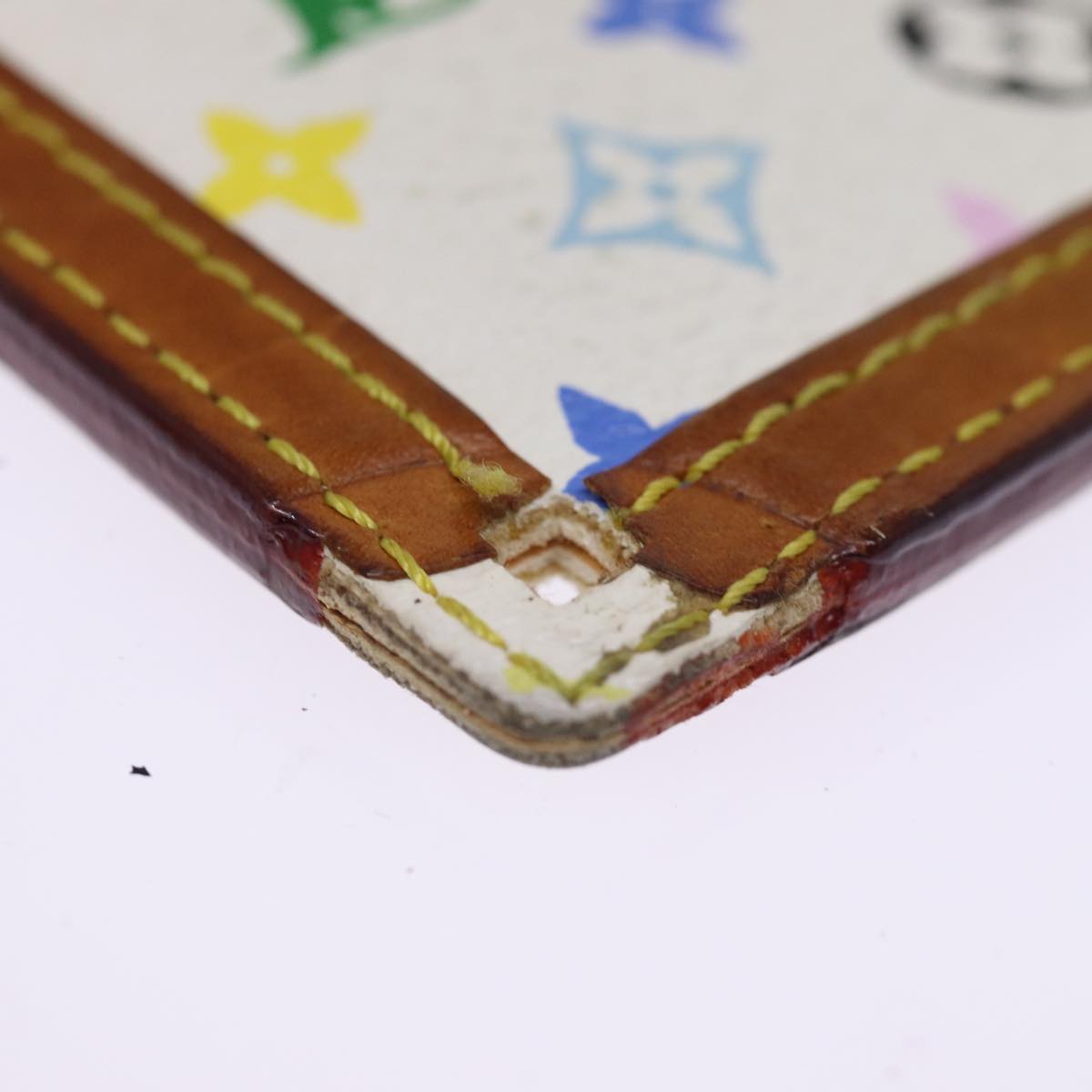 LOUIS VUITTON Monogram Multicolor Pochette Cles Purse White M92655 75531