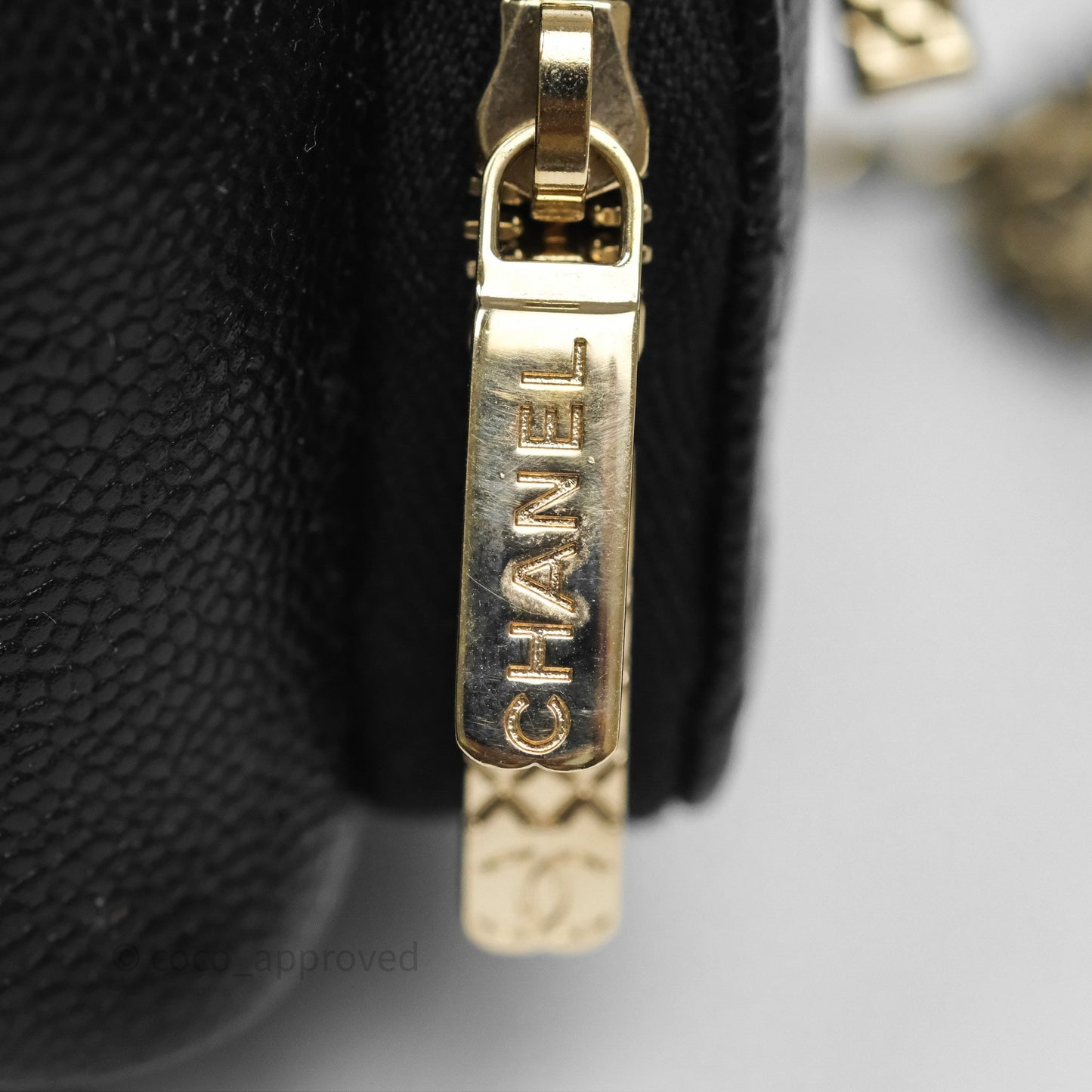 Chanel Mini Pocket Bucket Bag Black Caviar Gold Hardware