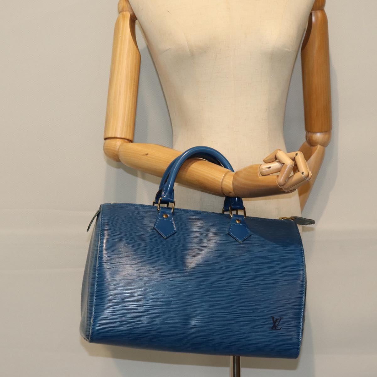 LOUIS VUITTON Epi Speedy 30 Hand Bag Toledo Blue M43005 LV 75545