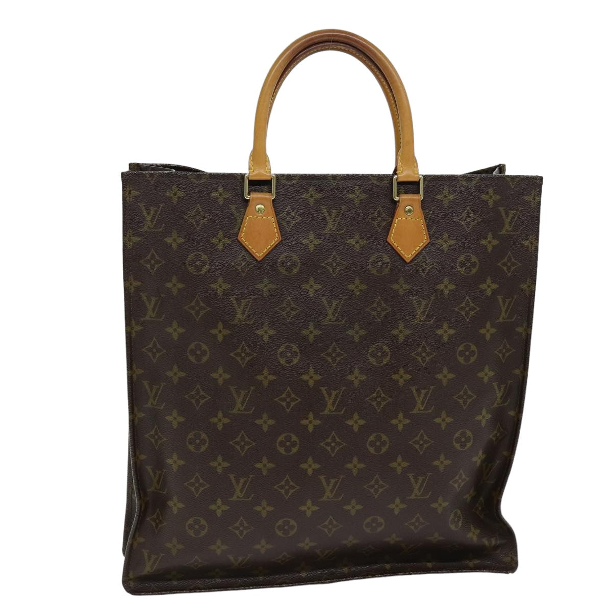 LOUIS VUITTON Monogram Sac Plat Hand Bag M51140 LV 75549