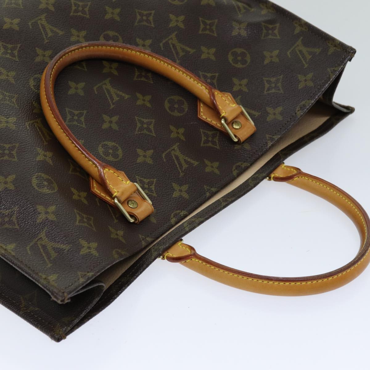 LOUIS VUITTON Monogram Sac Plat Hand Bag M51140 LV 75549
