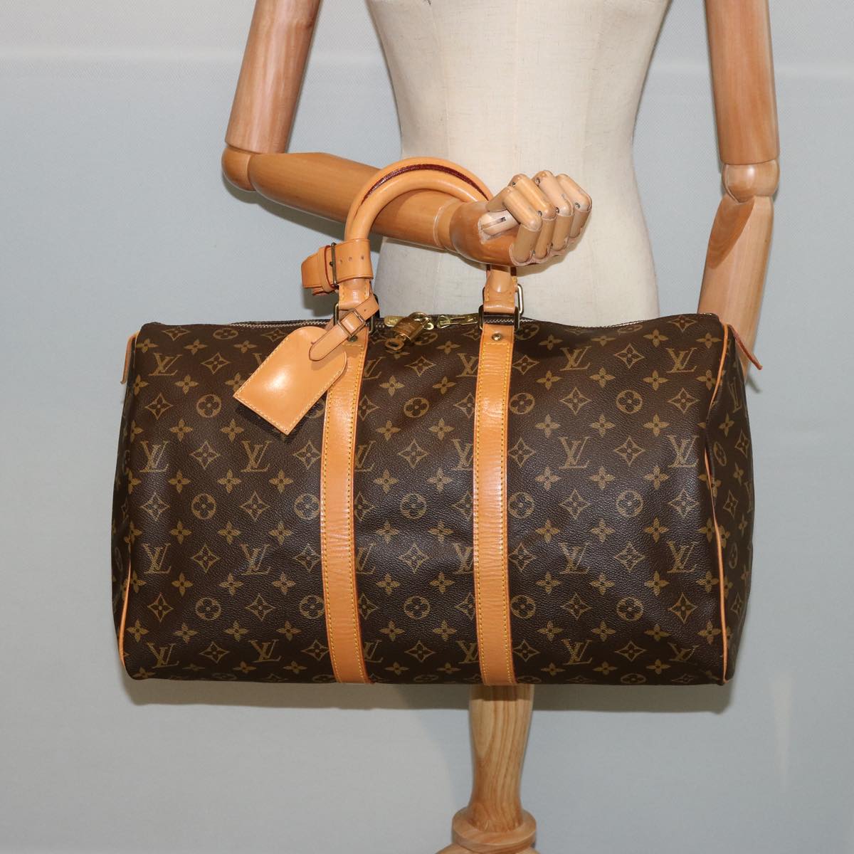 LOUIS VUITTON Monogram Keepall 45 Boston Bag M41428 LV 75557