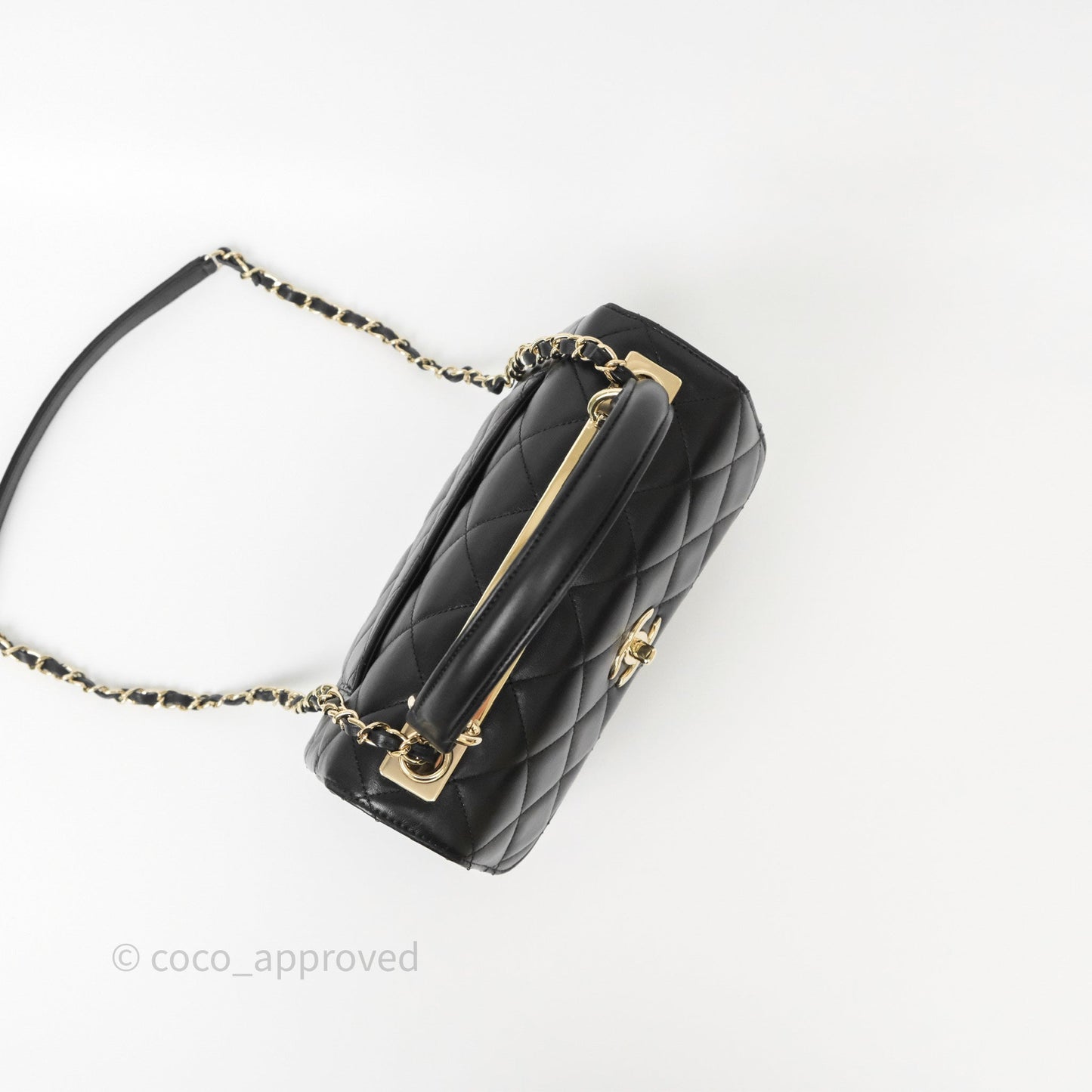 Chanel Small Trendy CC Black Lambskin Gold Hardware