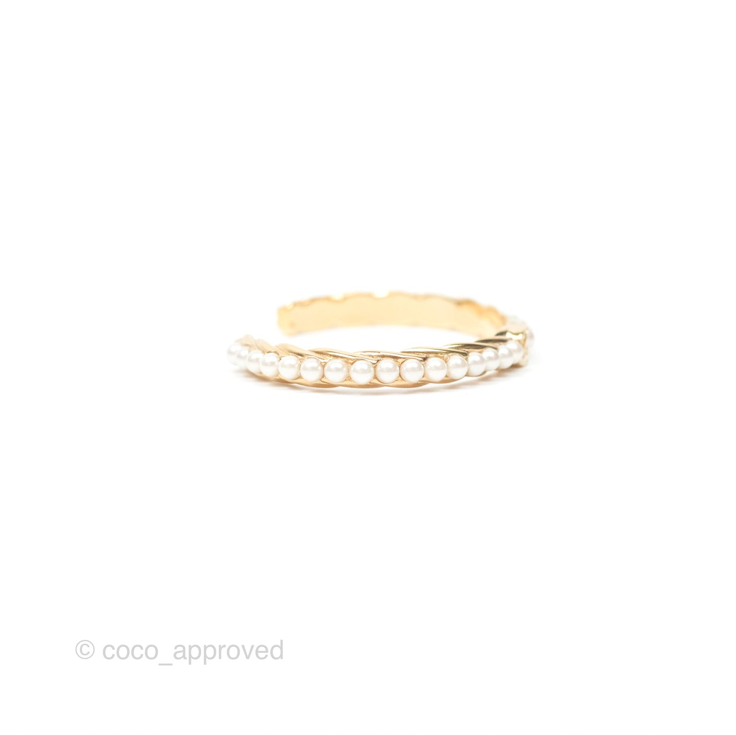 Chanel CC Pearls Bangle Bracelet Gold Tone 23A