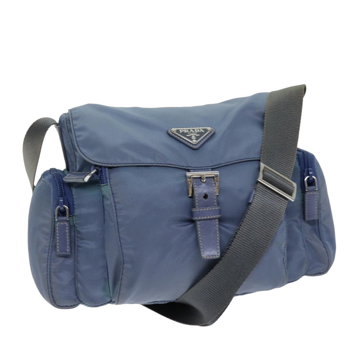 Luxury PradaShoulder Bag Nylon Blue 75575