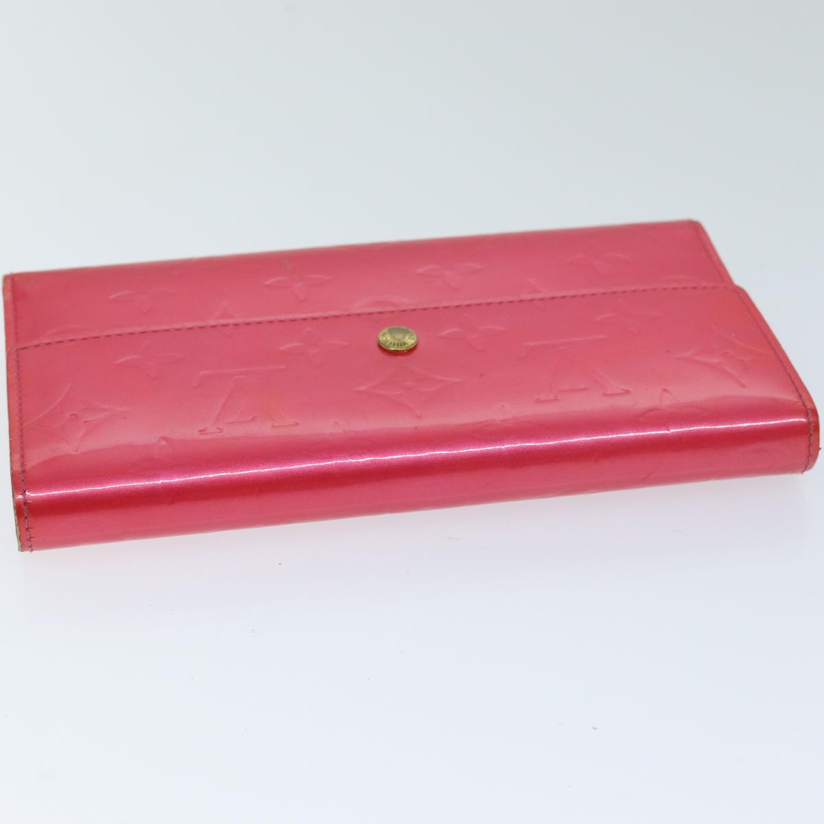 LOUIS VUITTON Vernis Porte Tresol International Wallet Pink M91246 LV 75577