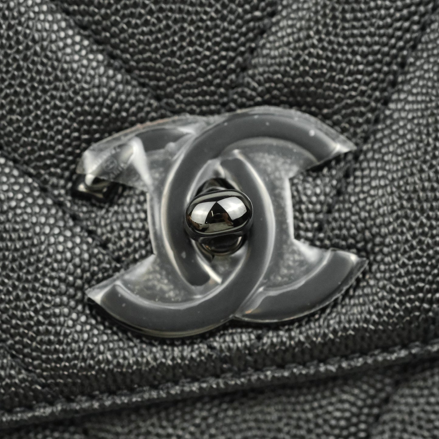 Chanel Small (Medium) Coco Handle Chevron So Black Caviar