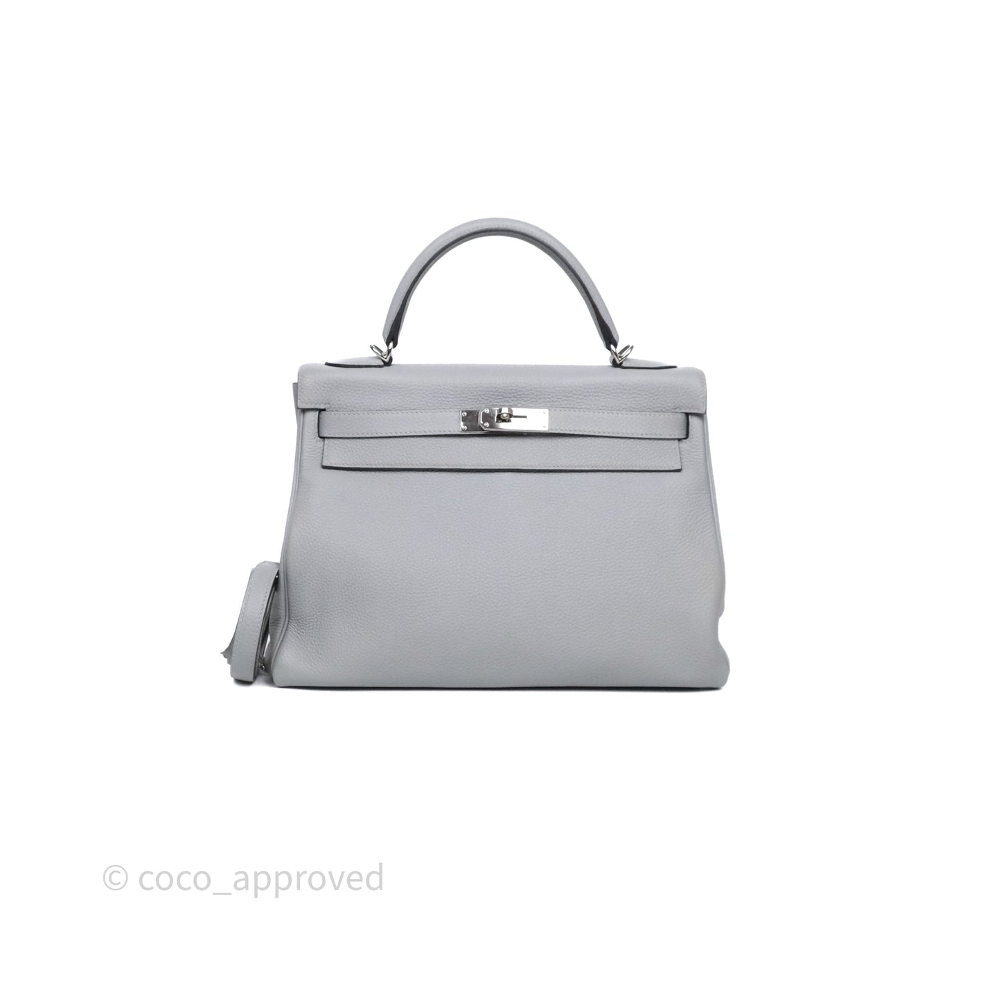 Hermès Kelly 32 Retourne Bleu Glacier 8U Togo Palladium Hardware