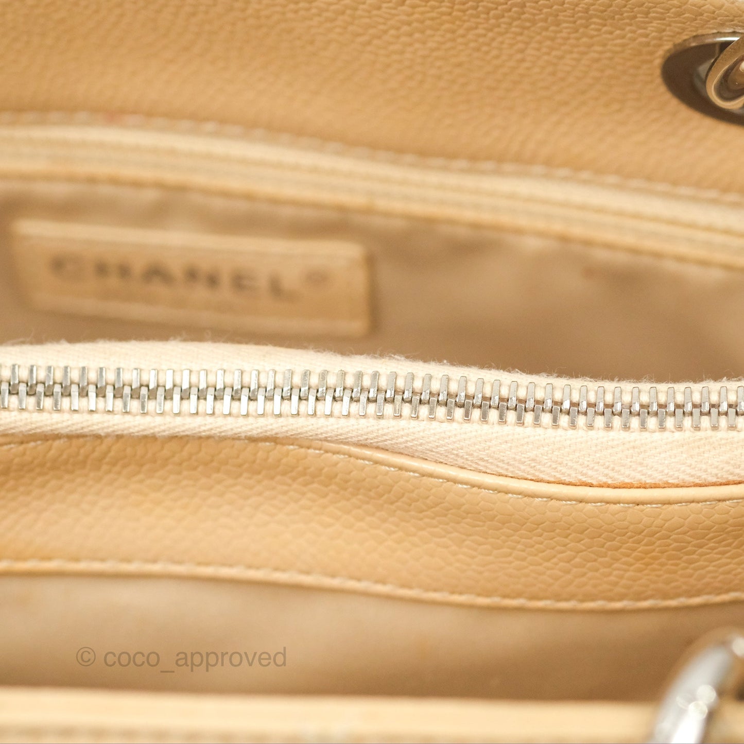 Chanel GST Beige Caviar Silver Hardware