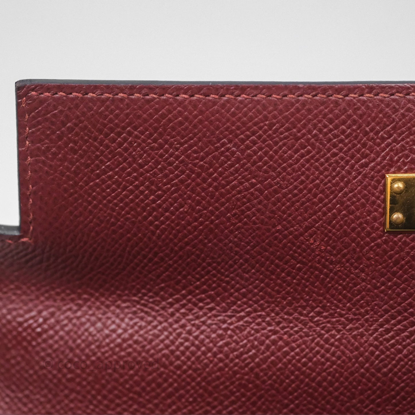 Hermès Sellier Kelly 25 Rouge H Epsom Gold Hardware