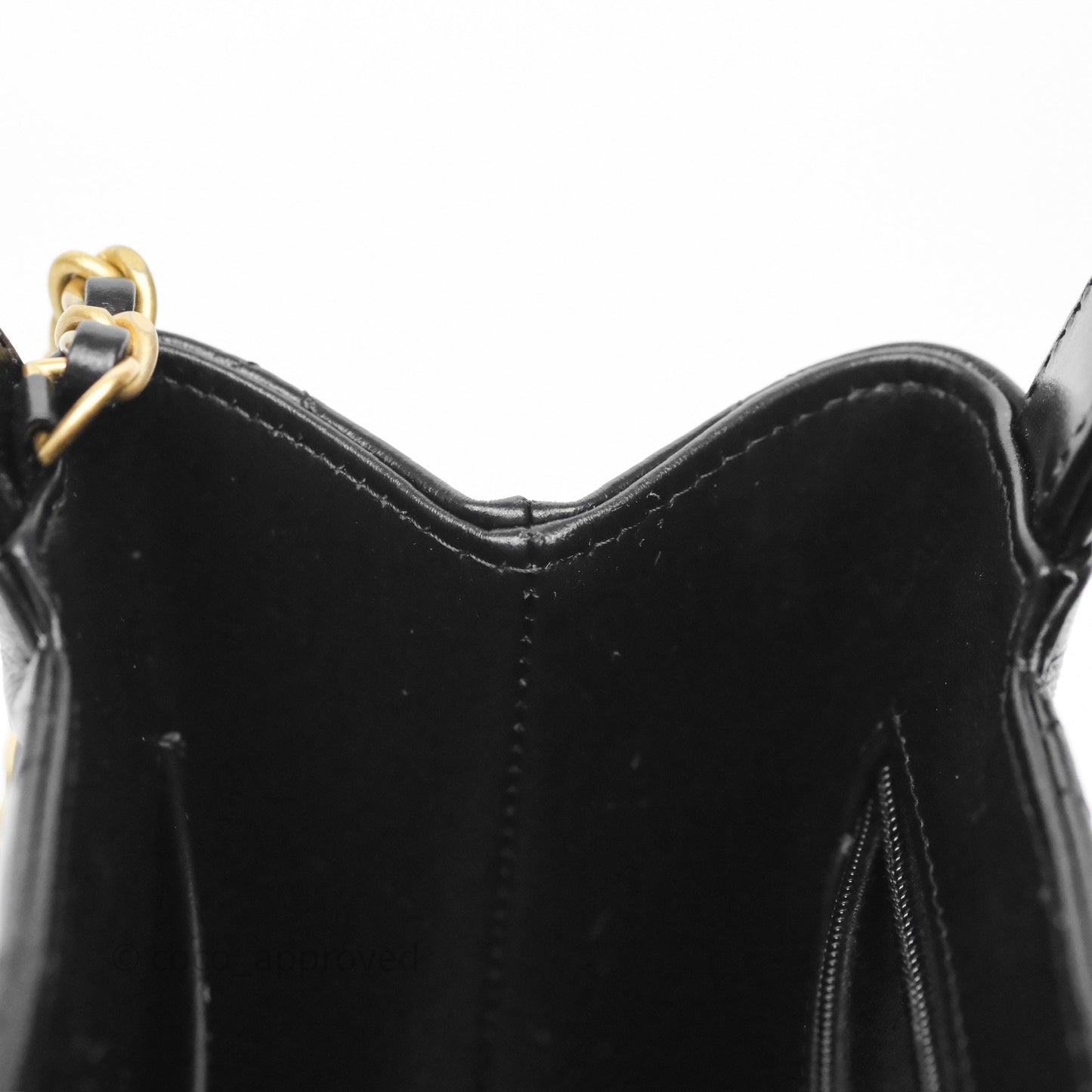 Chanel Kelly Bag Quilted Black Shiny Crumpled Calfskin Aged Gold Hardware