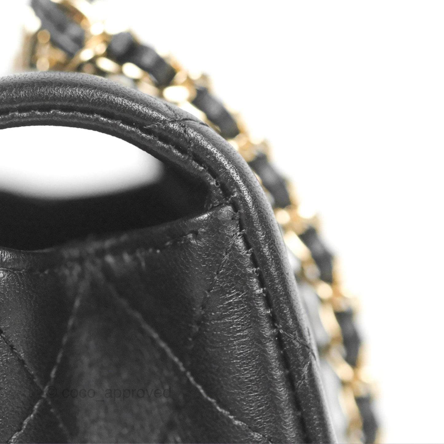 Chanel Top Handle Mini Rectangular Flap Bag Black Lambskin Gold Hardware