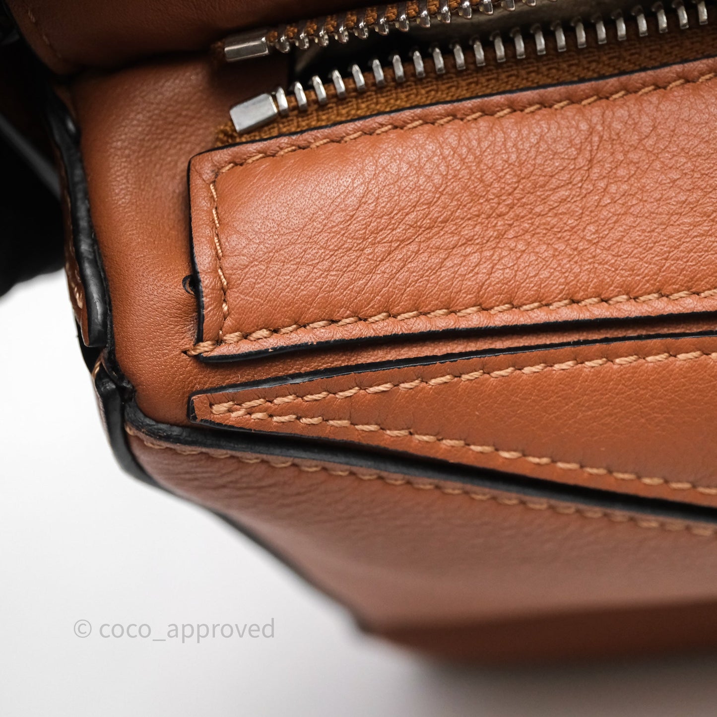 Loewe Small Puzzle Bag Tan Calfskin Gold Hardware
