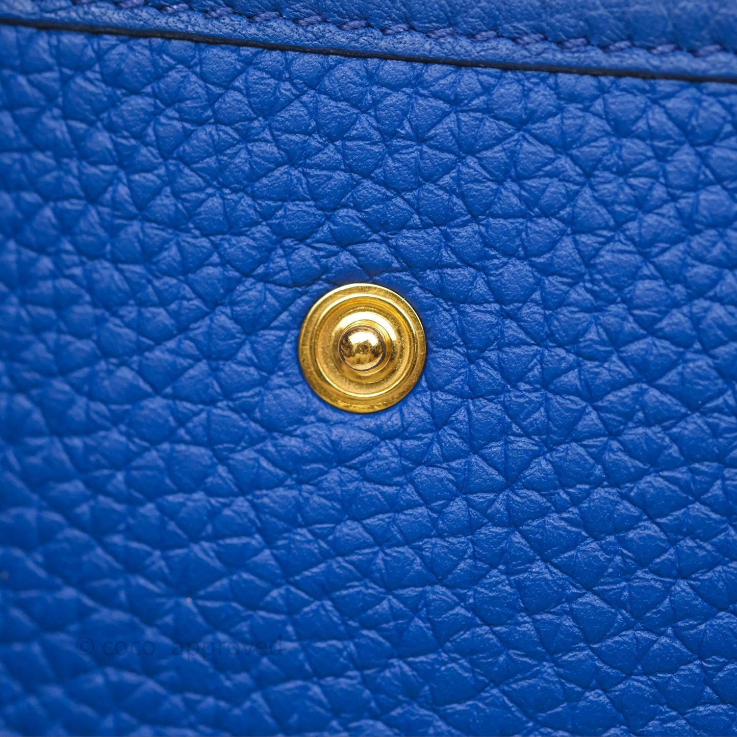 Hermès Mini Evelyne 16 Bleu Royal O8 Clemence Gold Hardware