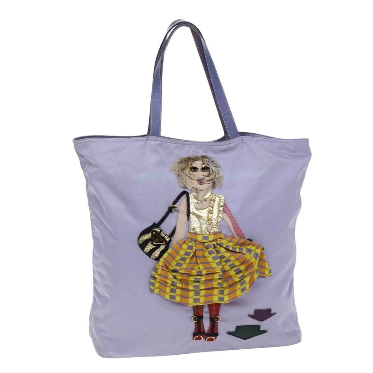 Luxury PradaTote Bag Nylon Purple 75643