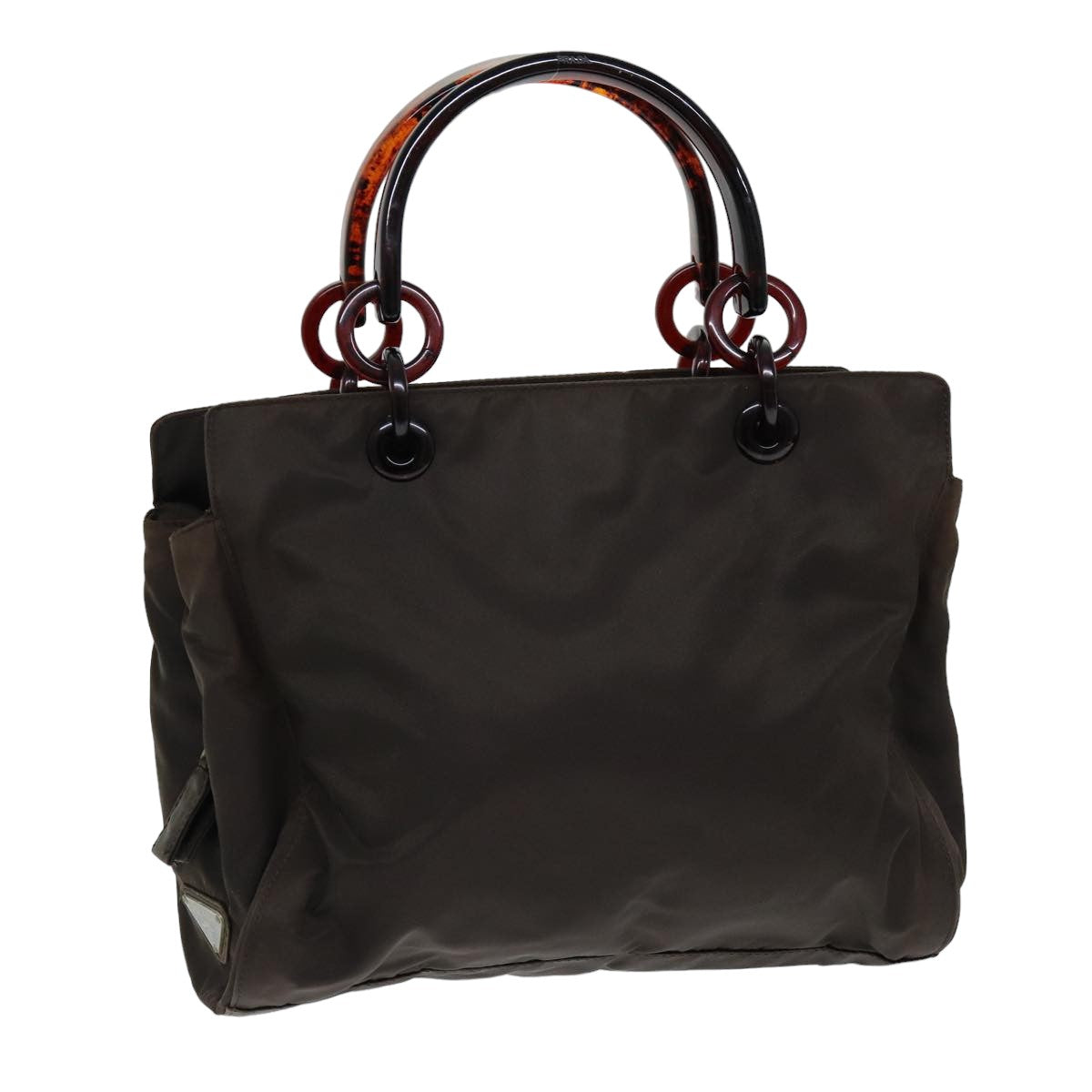 Luxury PradaHand Bag Nylon Brown 75646