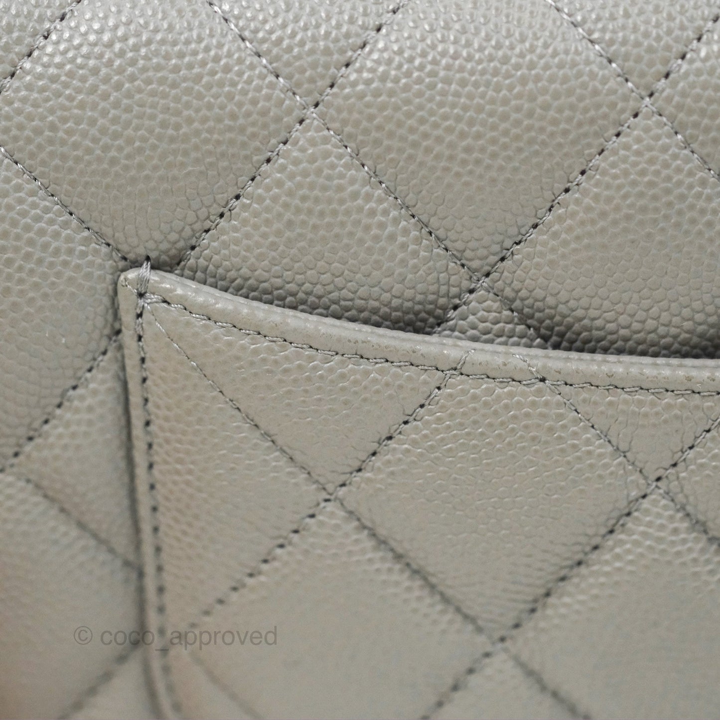 Chanel Quilted Classic Wallet On Chain WOC Grey Caviar Gold Hardware