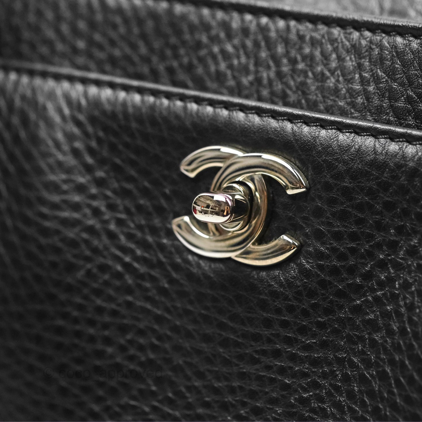 Chanel Executive Tote Bag Black Grained Calfskin Silver Hardware