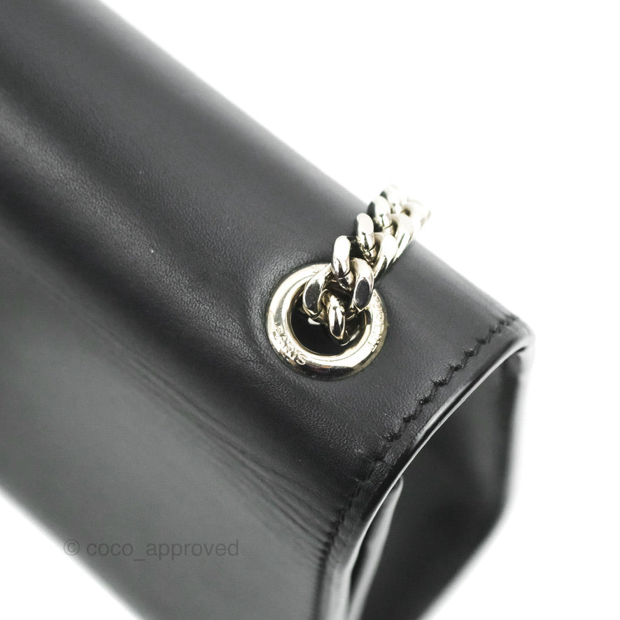 Saint Laurent Medium Kate Tassel Chain Bag Black Smooth Calfskin Silver Hardware