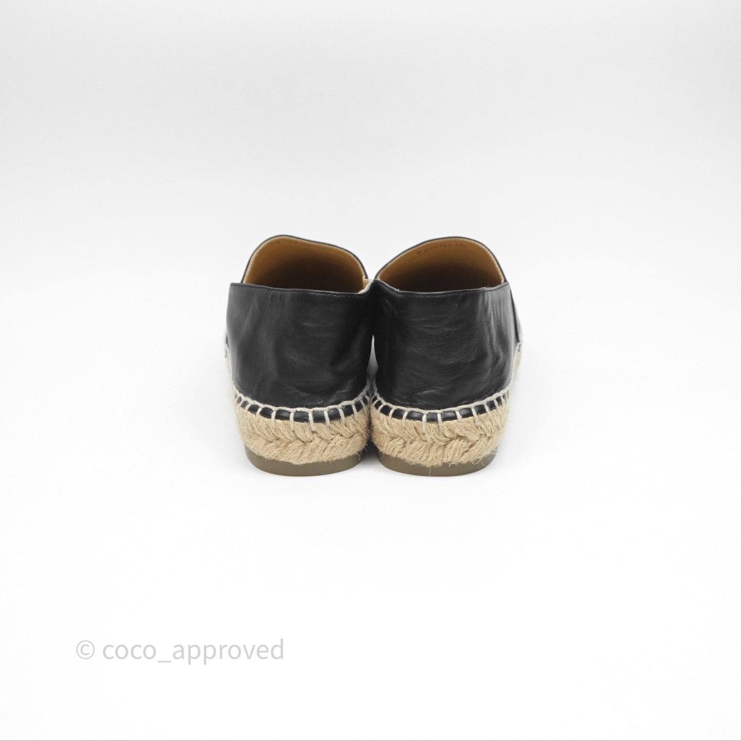 Chanel Espadrille Black Leather Size 40