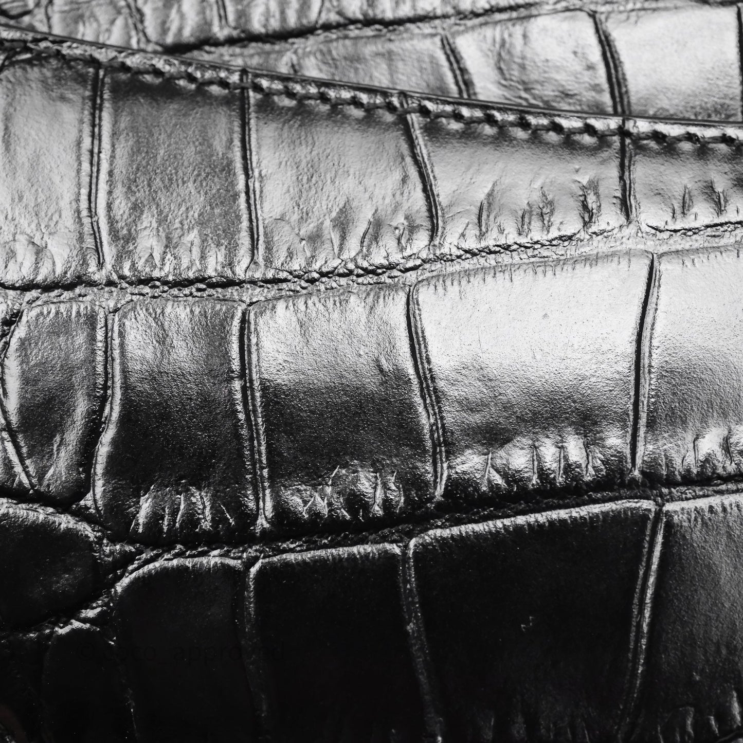 Christian Dior Saddle Bag Black Shiny Crocodile Gold Hardware