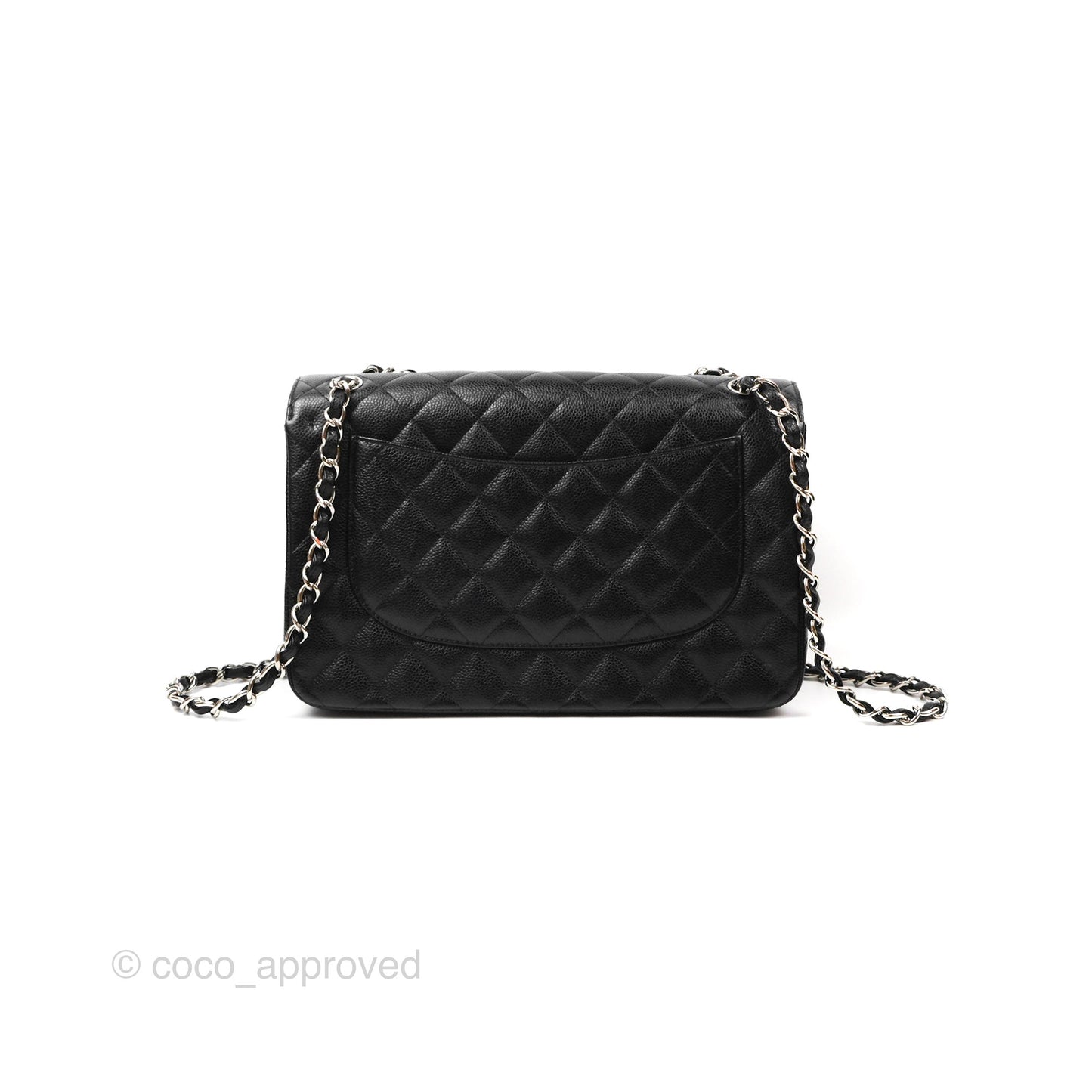 Chanel Jumbo Double Flap Quilted Black Caviar Silver Hardware