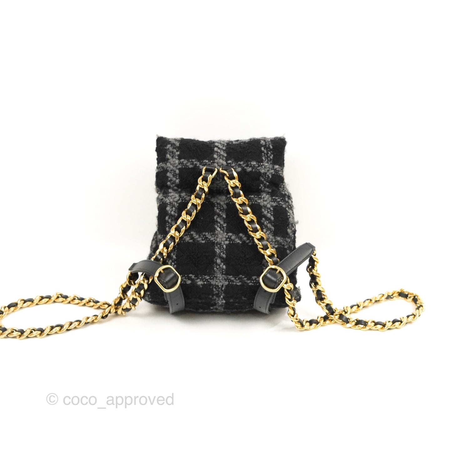 Chanel Duma Backpack Black Tweed Gold Hardware 22K