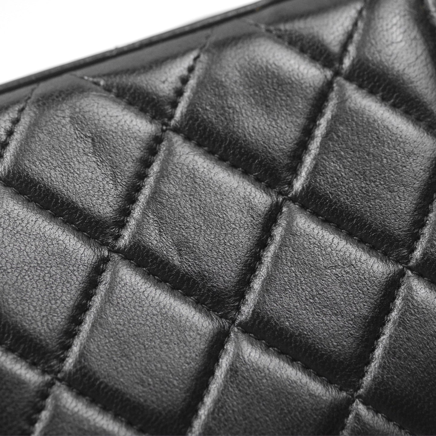 Chanel Vanity Rectangular with Top Handle Black Lambskin Aged Gold Hardware