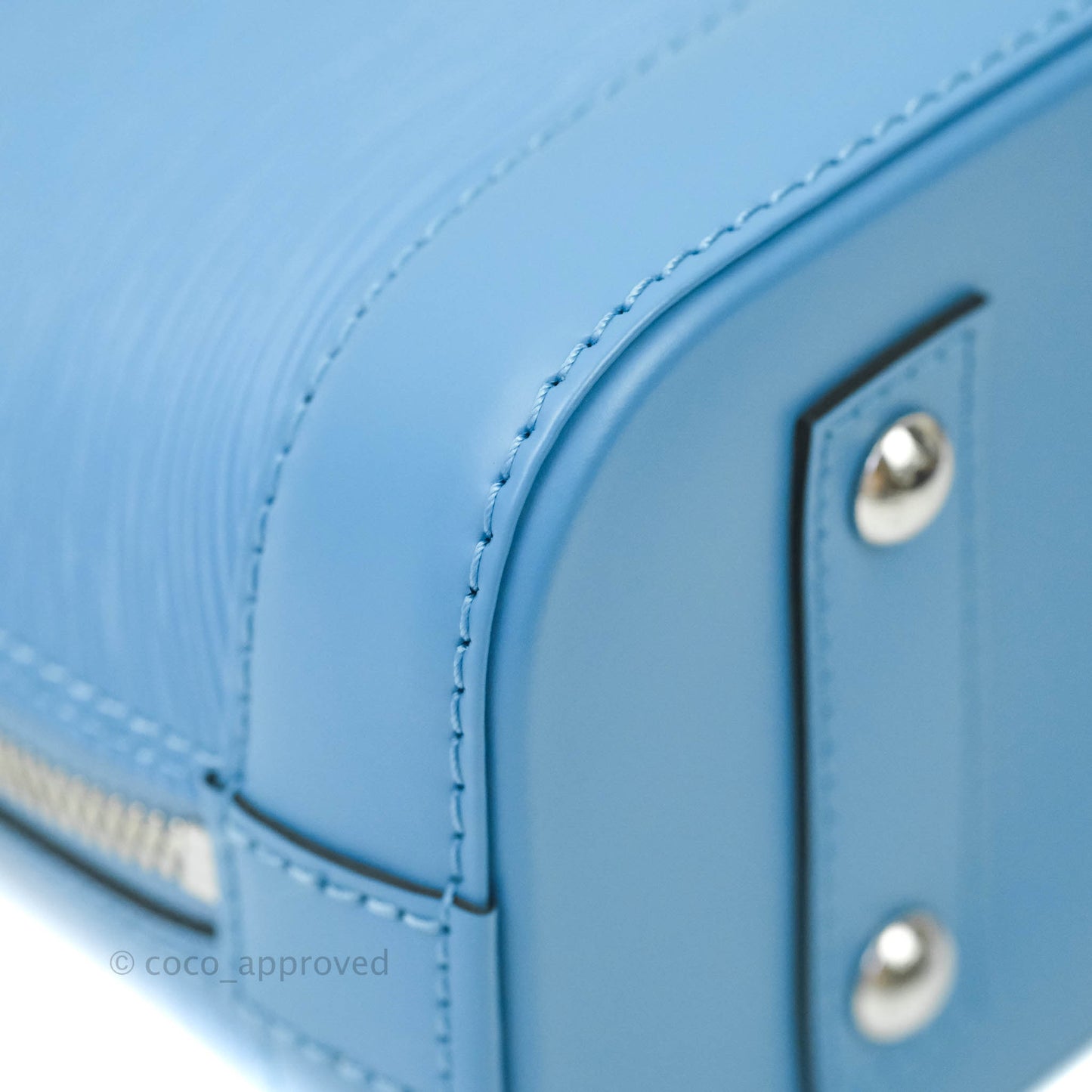 Louis Vuitton Epi Alma BB Blue with Jacquard Strap