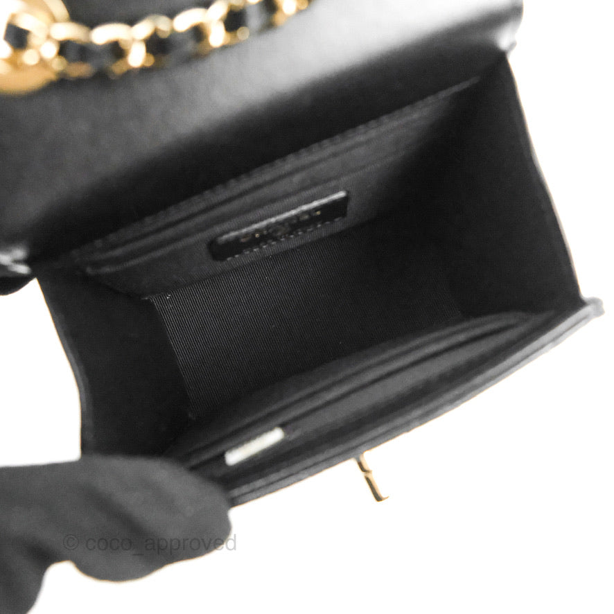 Chanel Small Quilted Trendy CC Clutch With Chain Black Lambskin Gold Hardware