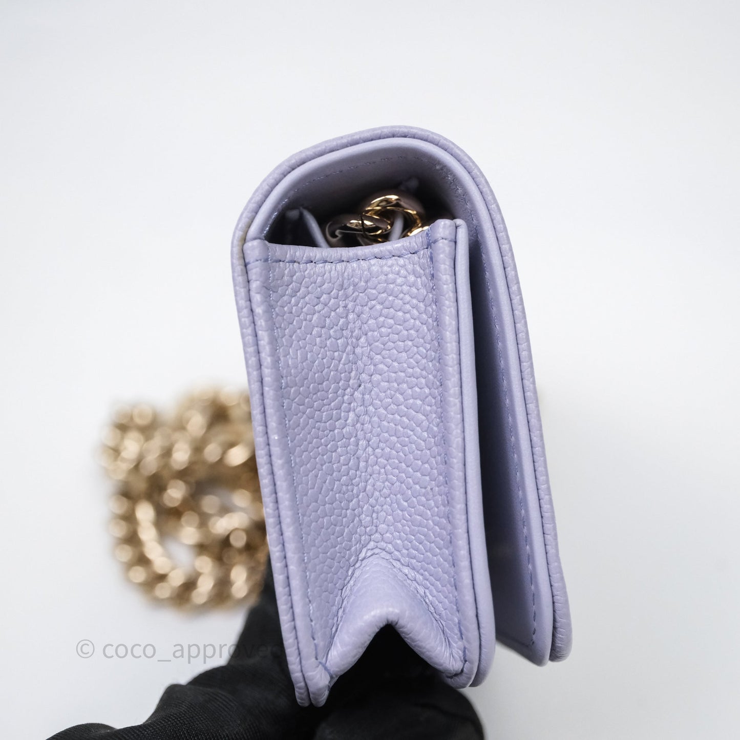 Chanel Quilted Boy Belt Bag Purple Caviar Gold Hardware