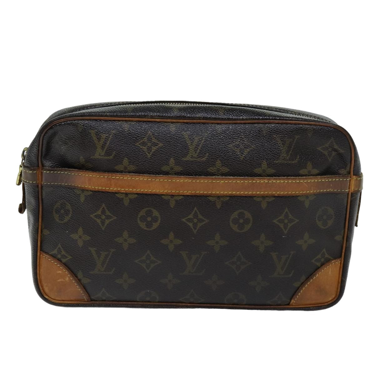 LOUIS VUITTON Monogram Compiegne 28 Clutch Bag M51845 LV 75717