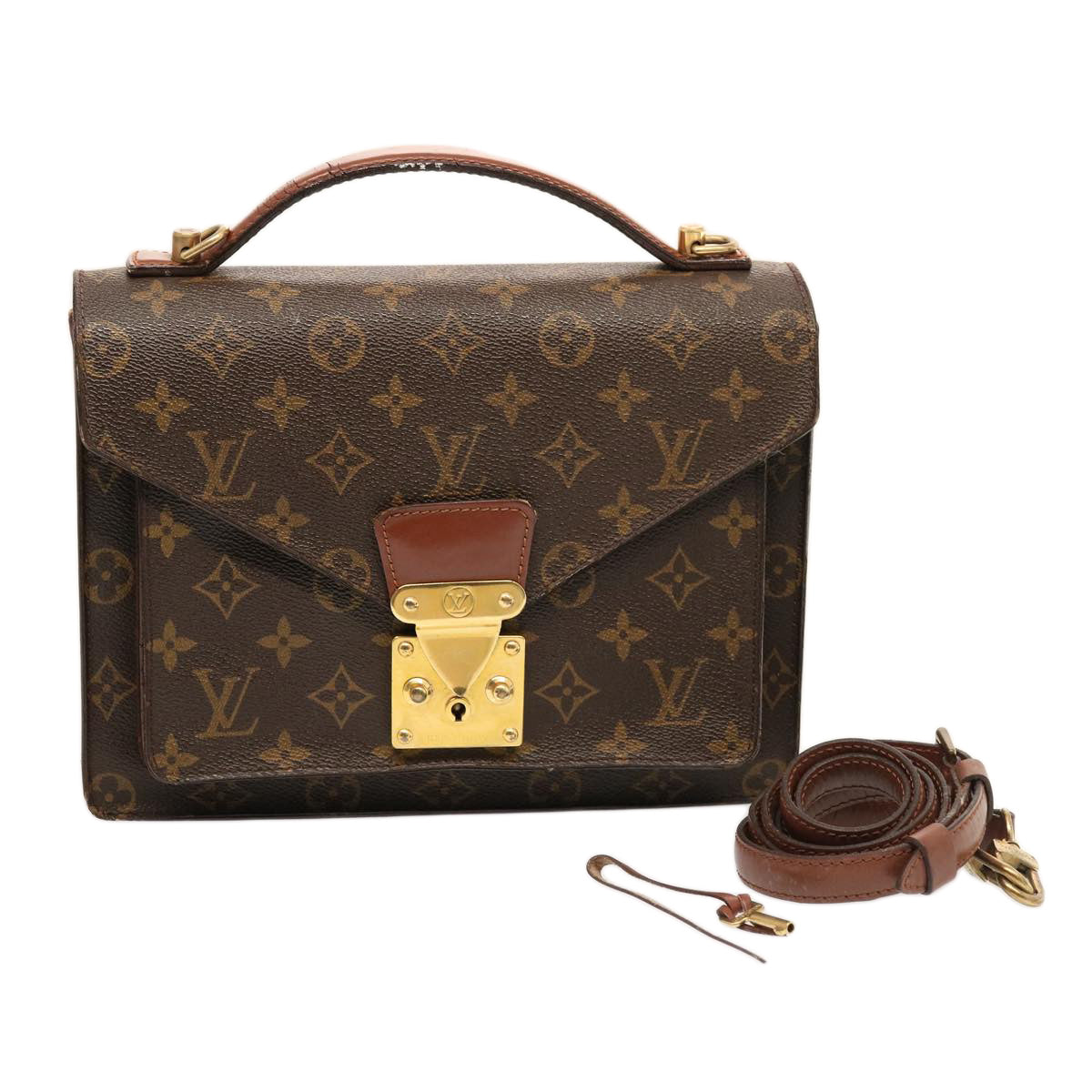 LOUIS VUITTON Monogram Monceau Hand Bag 2way M51185 LV 75723