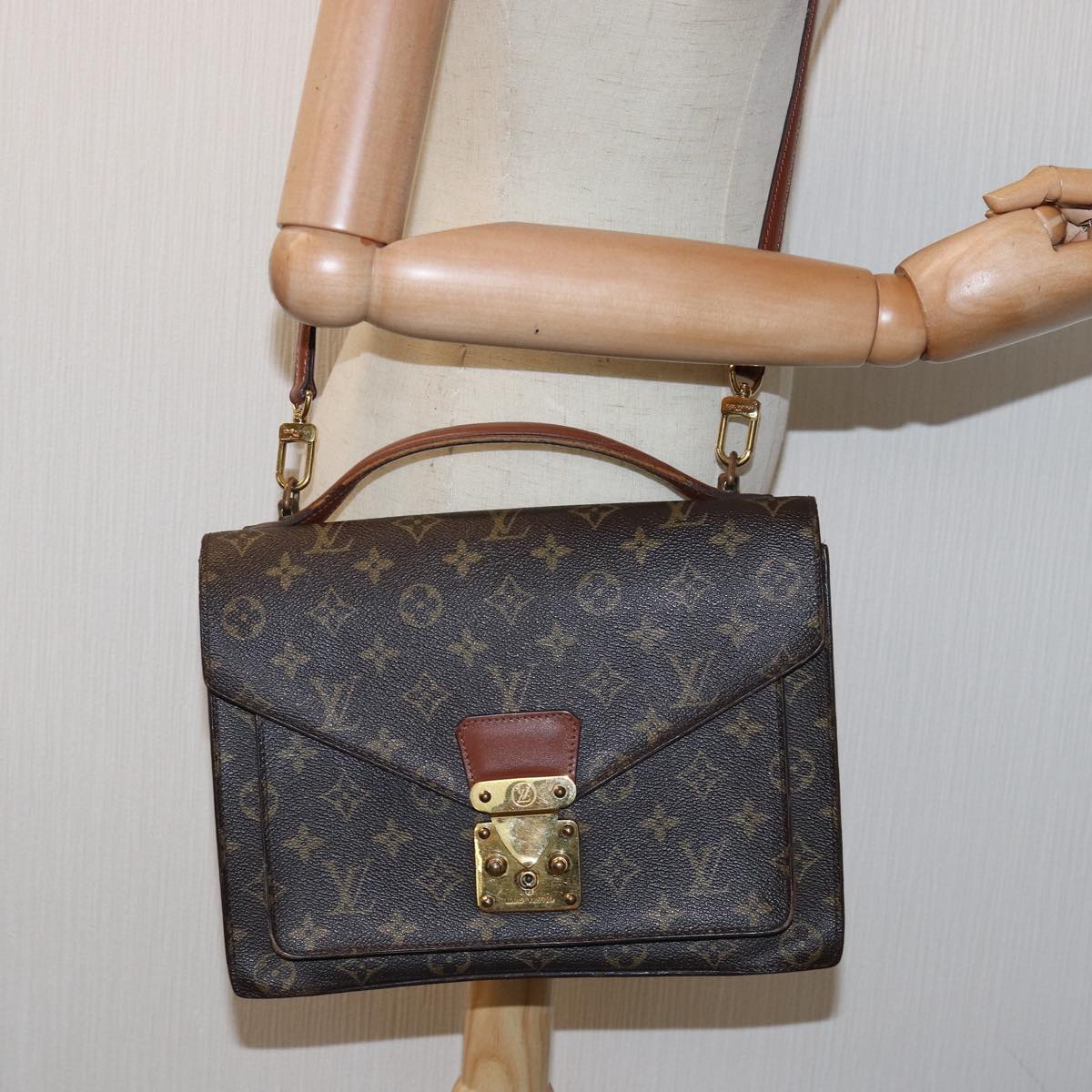LOUIS VUITTON Monogram Monceau 28 Hand Bag 2way M51185 LV 75726
