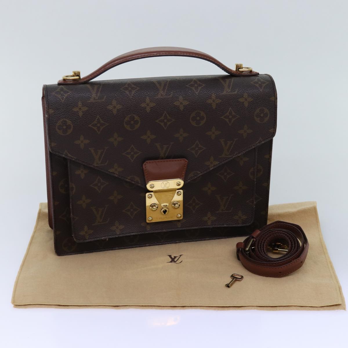 LOUIS VUITTON Monogram Monceau 28 Hand Bag 2way M51185 LV 75727