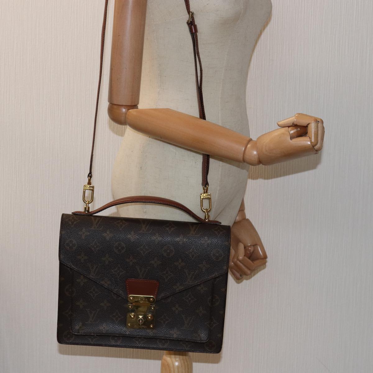 LOUIS VUITTON Monogram Monceau 28 Hand Bag 2way M51185 LV 75727