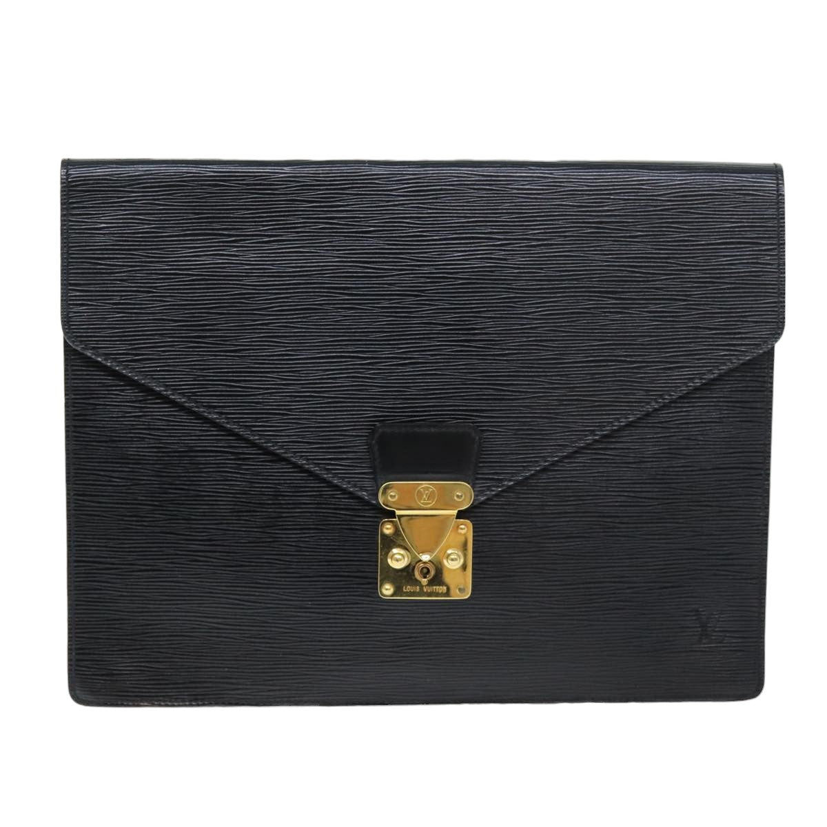 LOUIS VUITTON Epi Porte Documents Senateur Briefcase Black M54452 LV 75728