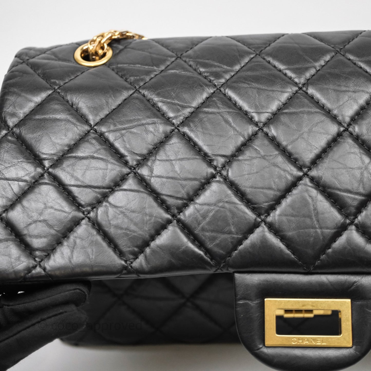 Chanel Reissue Quilted Aged Calfskin Black Aged Gold Hardware 227