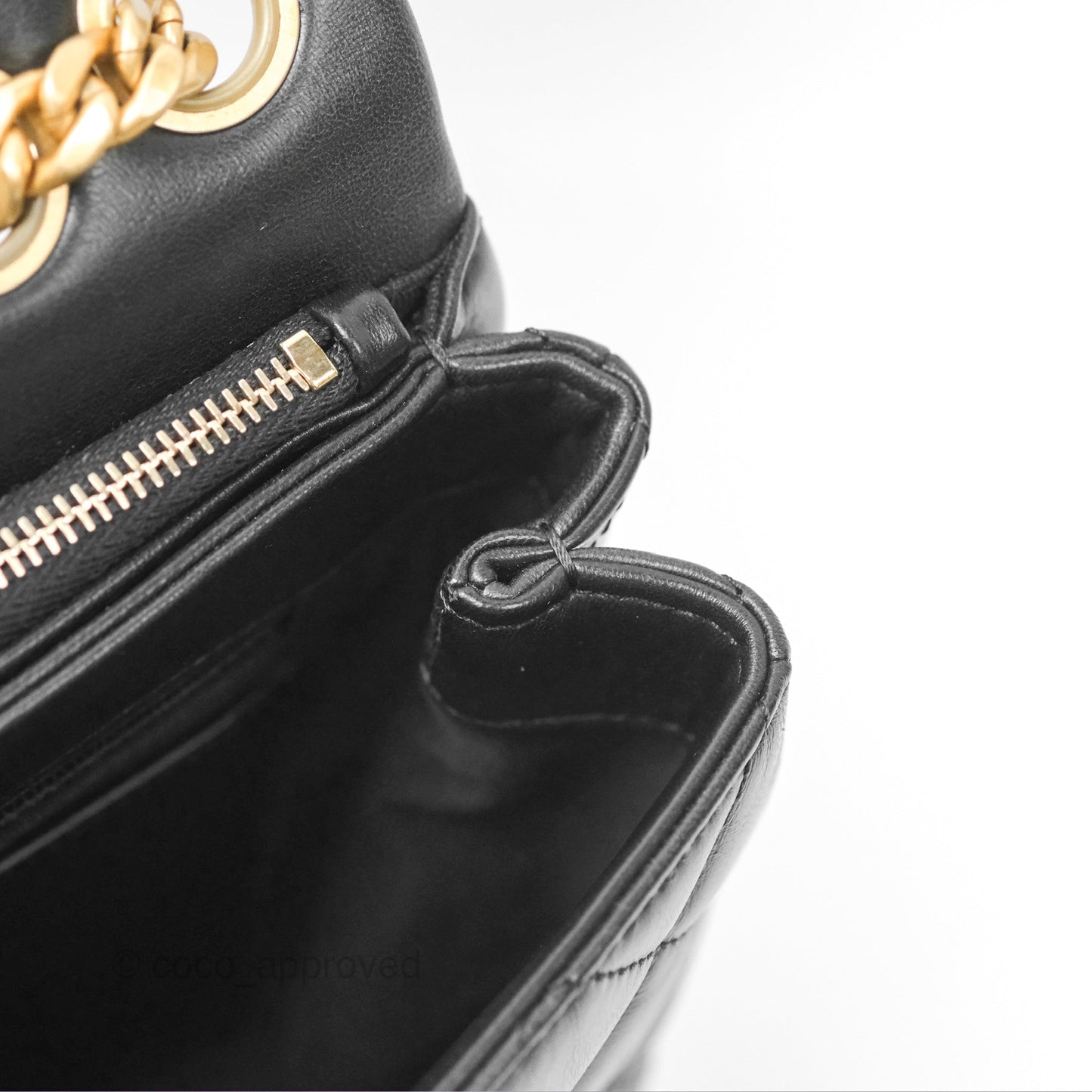 Chanel Flap Bag with Adjustable Strap Black Lambskin Aged Gold Hardware 22K