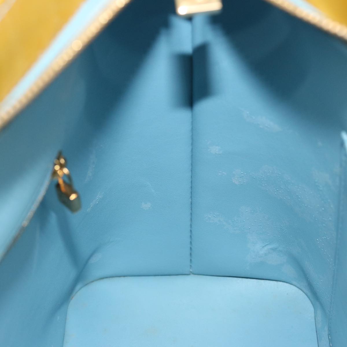 LOUIS VUITTON Monogram Vernis Houston Hand Bag Baby Blue M91005 LV 75758