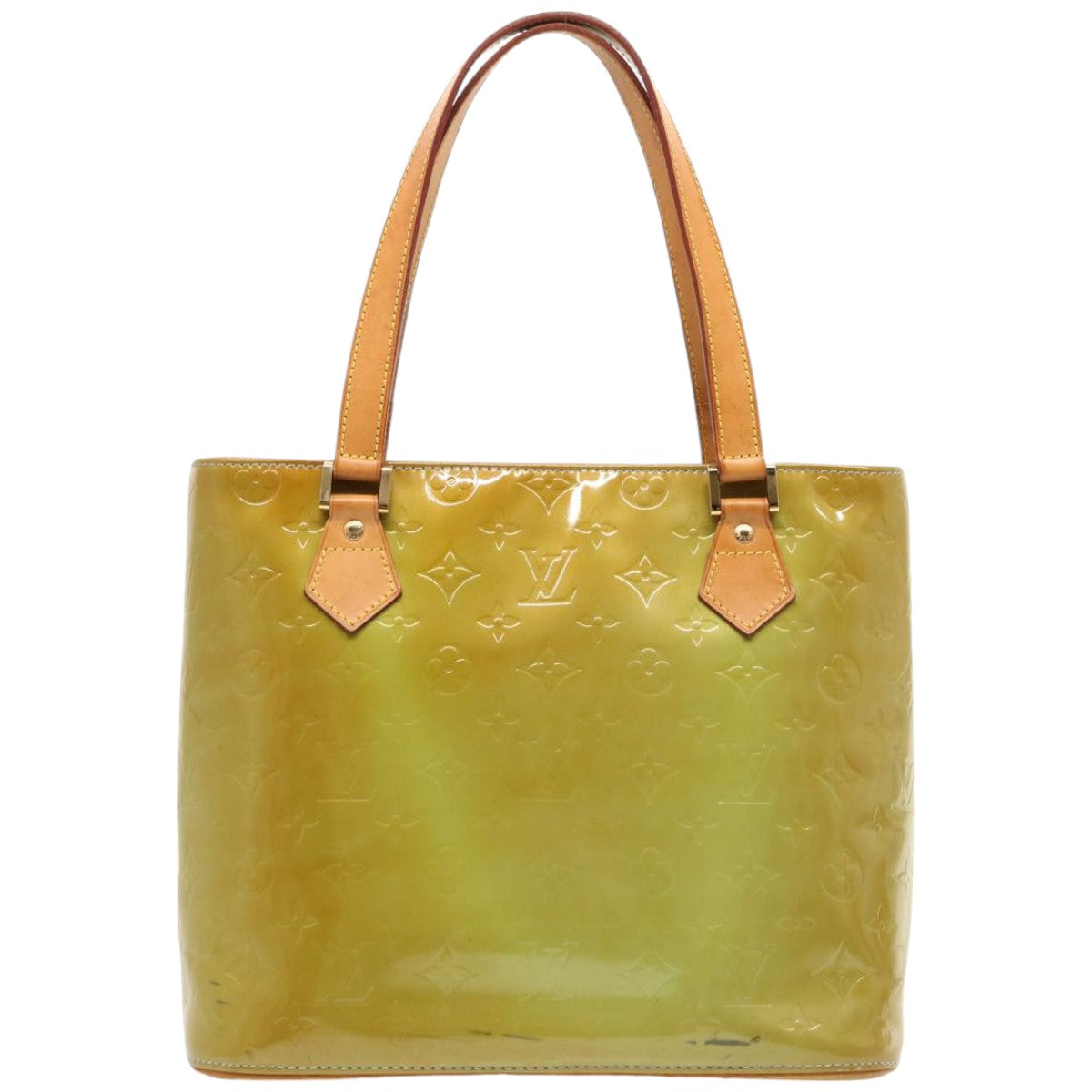 LOUIS VUITTON Monogram Vernis Houston Hand Bag Baby Blue M91005 LV 75758