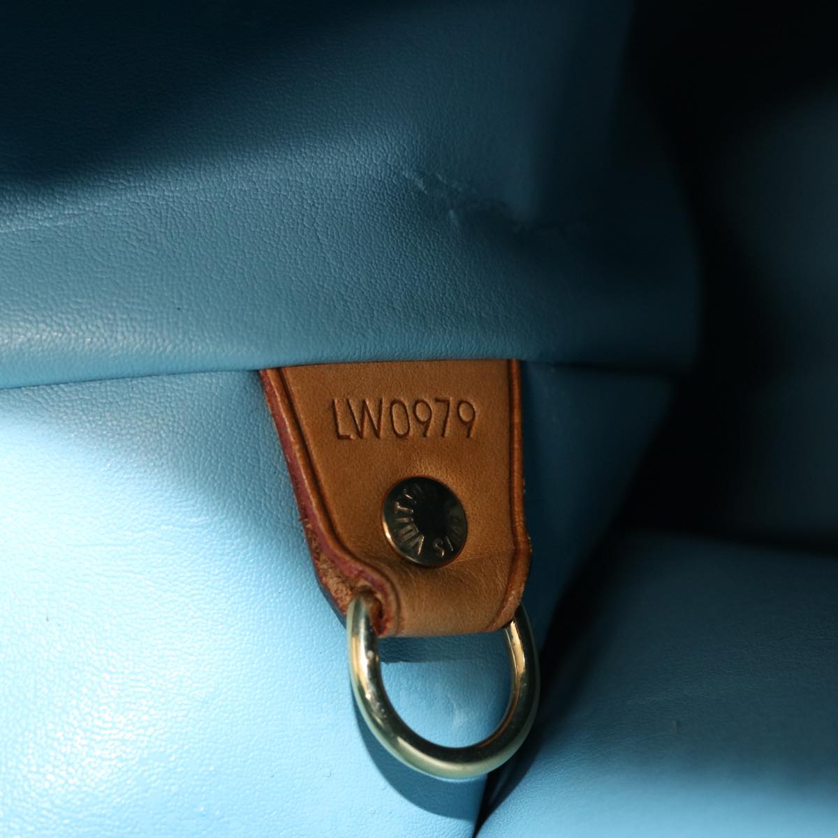 LOUIS VUITTON Monogram Vernis Houston Hand Bag Baby Blue M91005 LV 75758