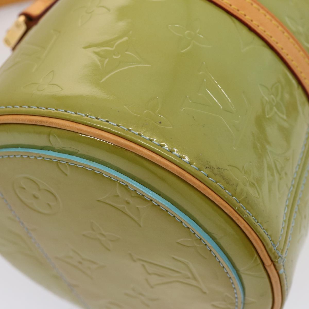 LOUIS VUITTON Monogram Vernis Bedford Hand Bag Baby Blue M91007 LV 75761