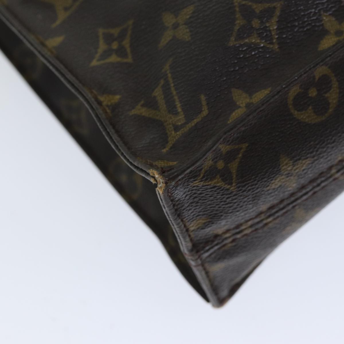 LOUIS VUITTON Monogram Sac Plat Hand Bag M51140 LV 75777