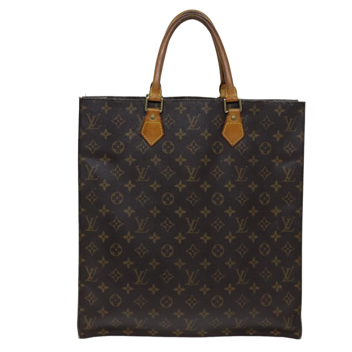 LOUIS VUITTON Monogram Sac Plat Hand Bag M51140 LV 75777
