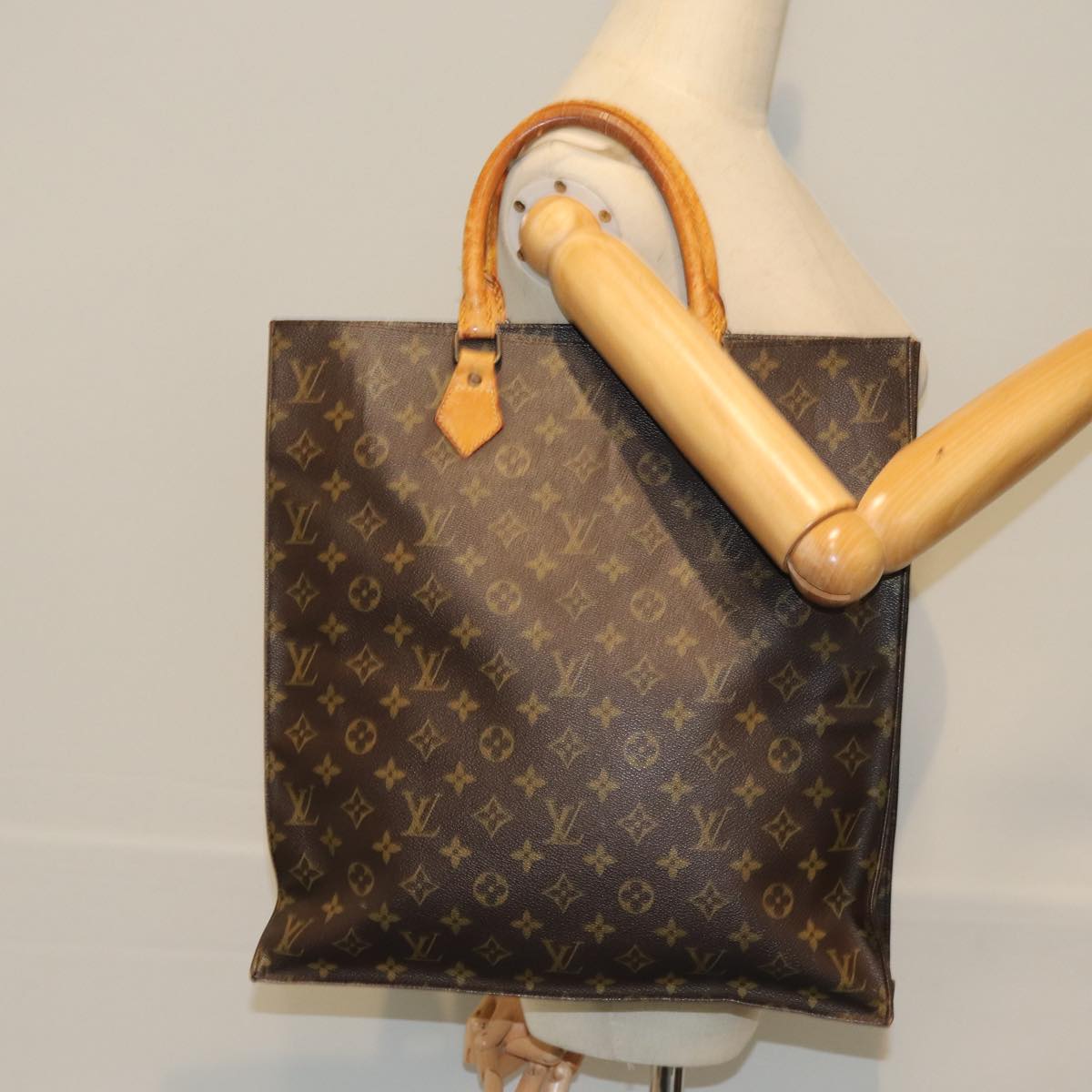 LOUIS VUITTON Monogram Sac Plat Hand Bag M51140 LV 75778