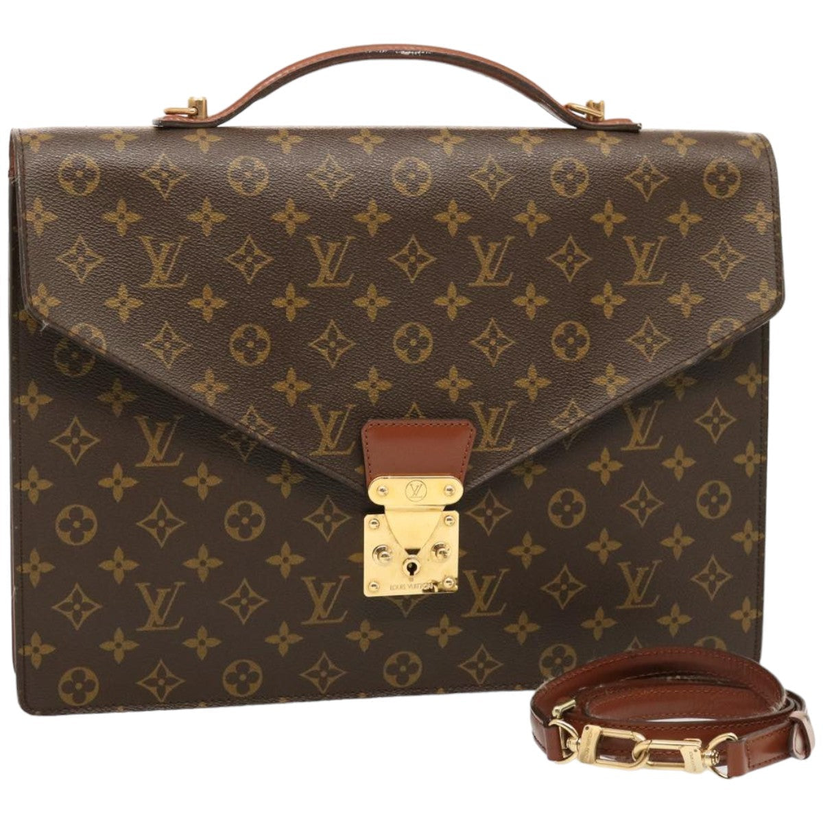 LOUIS VUITTON Monogram Porte Documents Bandouliere Bag M53338 LV 75779